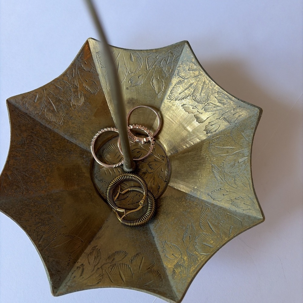 BRASS UMBRELLA TRINKET / RING DISH